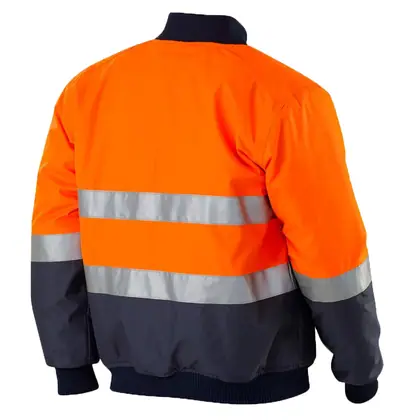 wholesale hi-viz 300D oxford bomber jacket without hood view 6