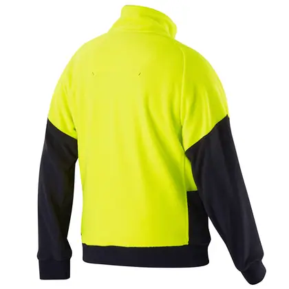Men's hi-viz cotton pullover jumper with kangaroo pocket view 2