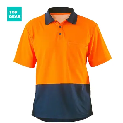 Men's cotton back short sleeve polo t-shirt view 3