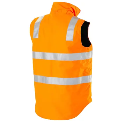 Men's hi-viz softshell vest with stand collar view 2