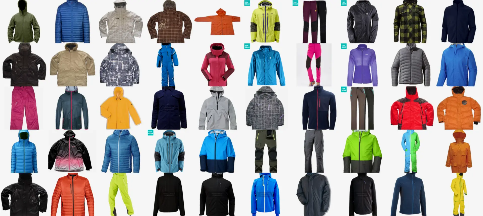Topgear outdoor wear and workwear production range