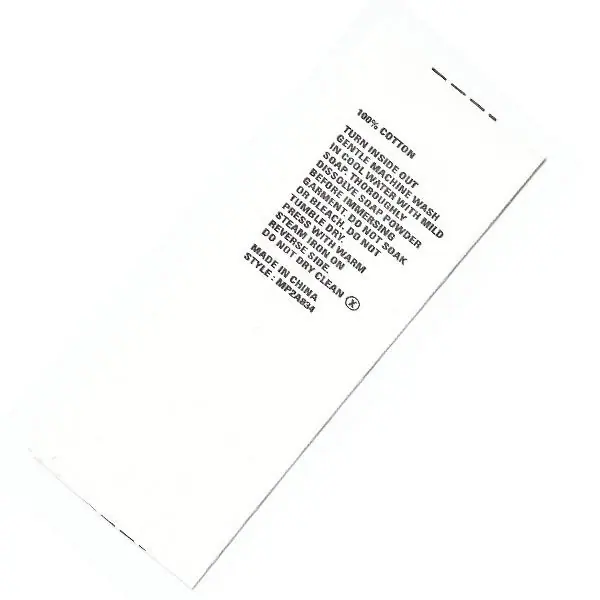 Printed Label 034 — Printed Label supplied by Topono