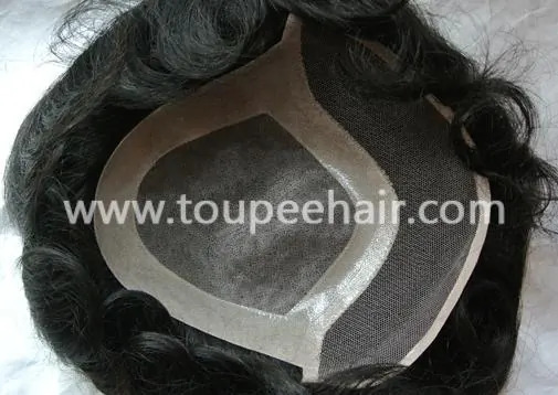 Durable natural men's hairpiece TH134