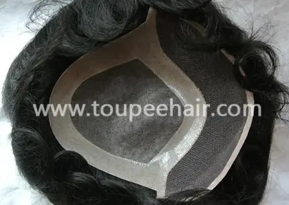 Durable natural men's hairpiece TH134
