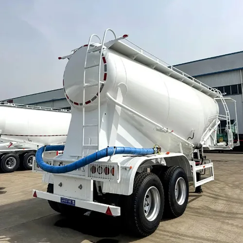 3 Axle 60cbm Powder Transporting Bulk Cement Tanker Semi Trailer for - side view