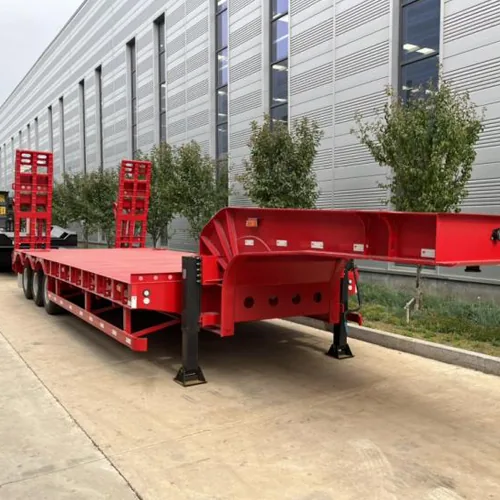 Buy Low Bed Trailer 3/4 Axles Mechanical Suspension - side view