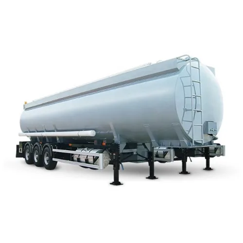 3 Axles Mild Steel Fuel Tank Trailer Oil Tanker Truck for Sale - side view