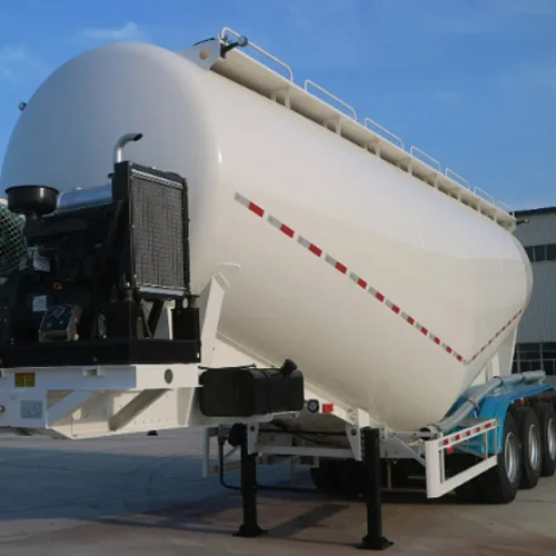 Hot Sale Factory Price Tanker 3-Axle Powder Tank trailer Leaf Spring - side view