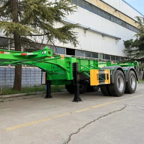 3 Axles Container Skeletal Semi Trailer Manufacturer - rear view