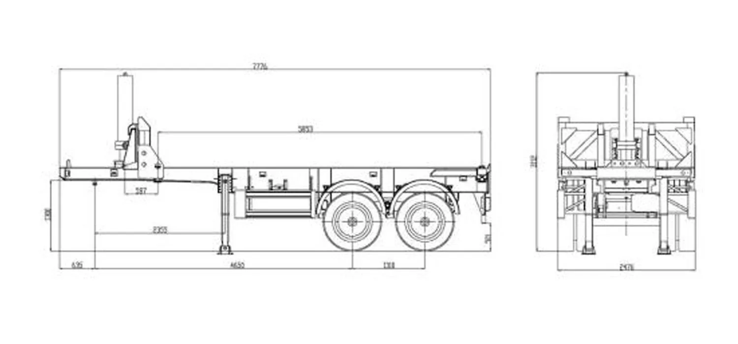 20FT Container Tipper Trailer with Two Axles - chassis detail