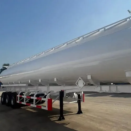 42000 Liters Diesel Oil 3 Axles Fuel Tanker Semi Trailer - rear view