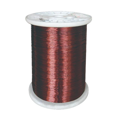 Enamelled round magnet wire on a delivery reel