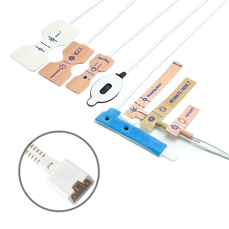 Disposable SpO2 Sensor 6 Pin for Novametrix I1101 Series 0.9M with 6 pin male connector manufactured by Trumor Ltd