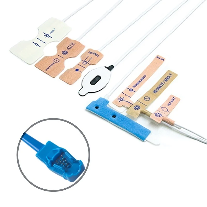 Disposable SpO2 Sensor 8 Pin for GE Oxytip I0107 Series 0.9M with 8 pin male connector manufactured by Trumor Ltd