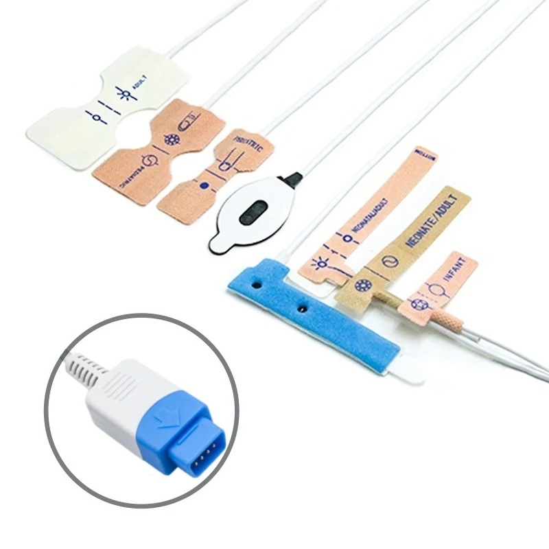 Disposable SpO2 Sensor 9 Pin for Datex Ohmeda I0215 Series 0.9M with 9 pin male connector manufactured by Trumor Ltd