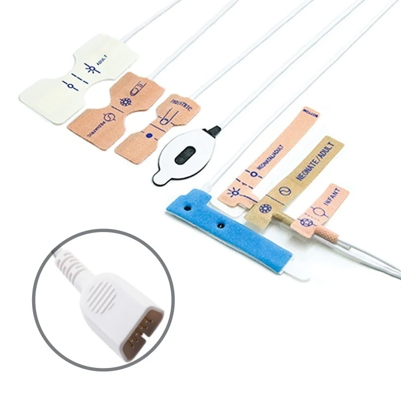 Disposable SpO2 Sensor 9 Pin for Nihon Kohden I0173 Series 0.9M with 9 pin male connector manufactured by Trumor Ltd