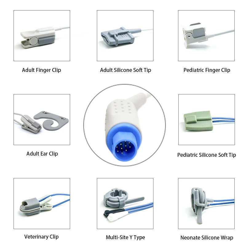 SpO2 Sensor 10 Pin for Nihon Kohden K0146 Series 3.2M with 10 pin male connector manufactured by Trumor Ltd