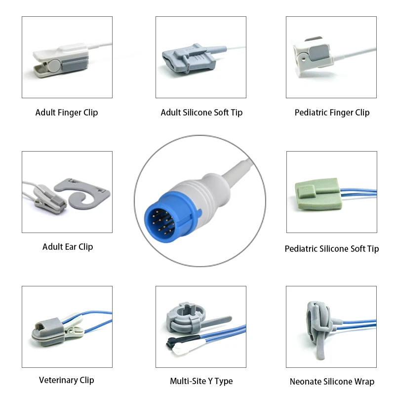 SpO2 Sensor 12 Pin for Comen K0263 Series 3.2M with 12 pin male connector manufactured by Trumor Ltd