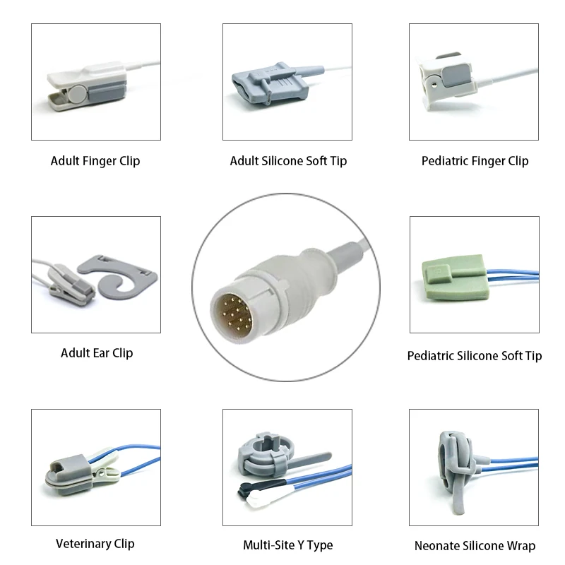SpO2 Sensor 12 Pin for Comen K0264 Series 3.2M with 12 pin male connector manufactured by Trumor Ltd