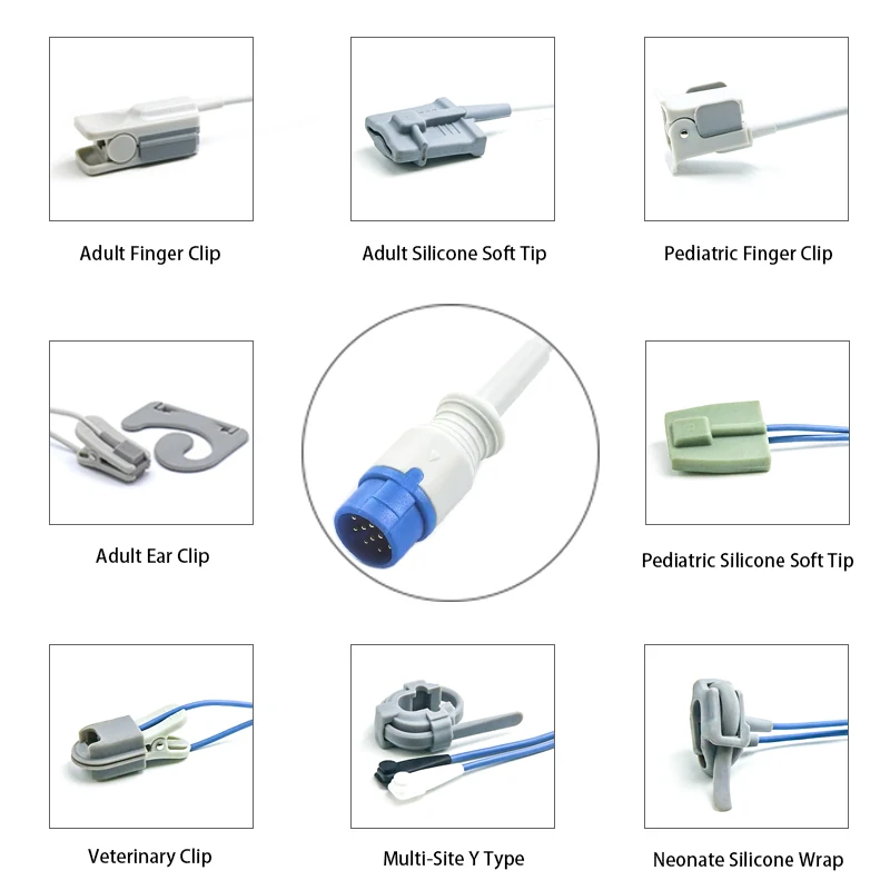 SpO2 Sensor 12 Pin for Mennen K2100 Series 3.2M with 12 pin male connector manufactured by Trumor Ltd