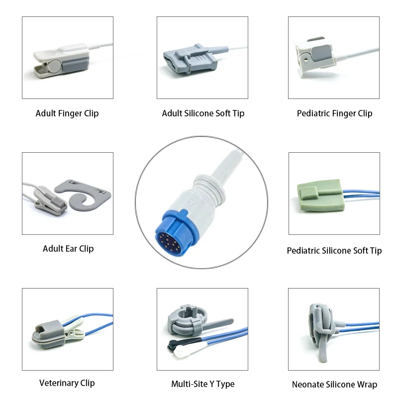 SpO2 Sensor 12 Pin for Mindray K0141 Series 3.2M with 12 pin male connector manufactured by Trumor Ltd