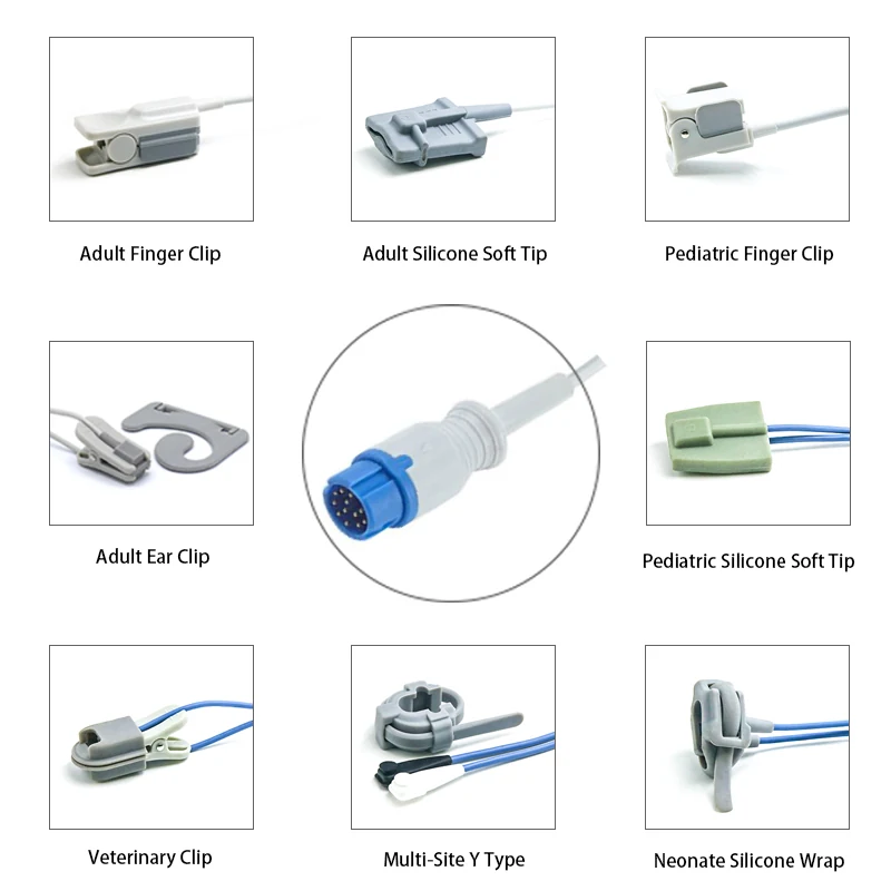 SpO2 Sensor 12 Pin for Philips K2141 Series 3.2M with 12 pin male connector manufactured by Trumor Ltd