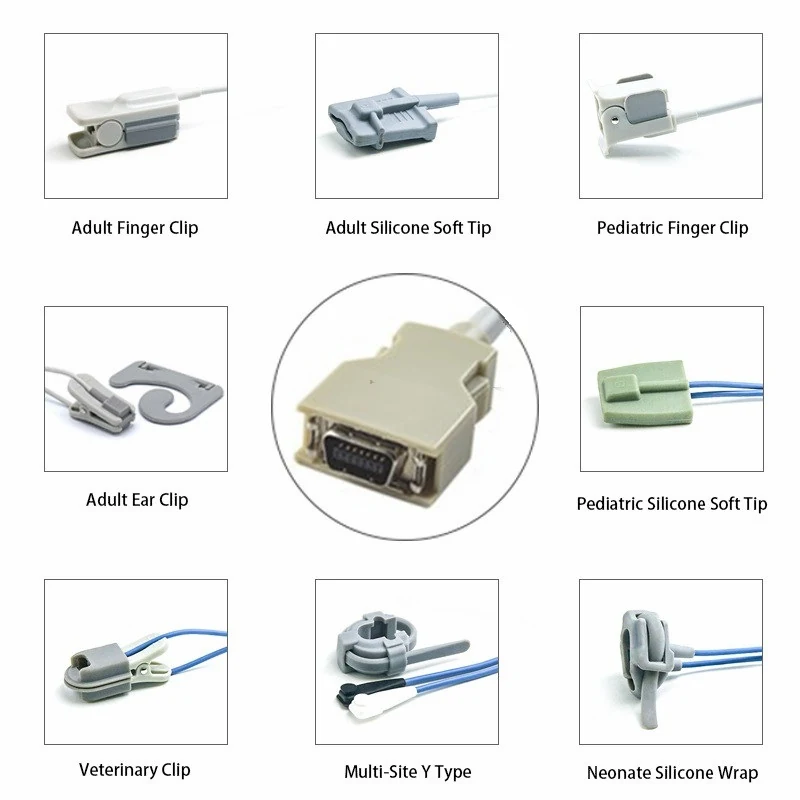 SpO2 Sensor 14 Pin for Nellcor K0143 Series 3.2M with 14 pin male connector manufactured by Trumor Ltd