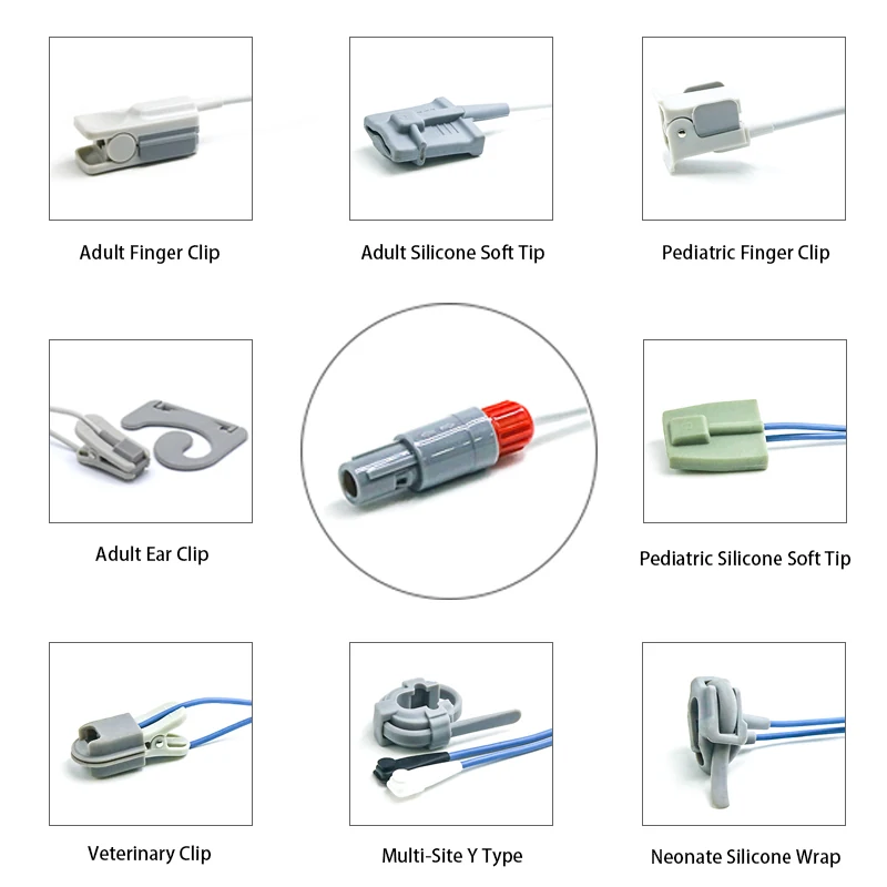 SpO2 Sensor 5 Pin for Biocare K0181 Series 3.2M with 5 pin male connector manufactured by Trumor Ltd