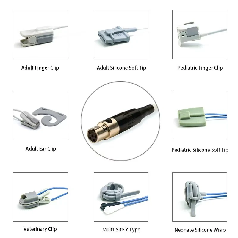 SpO2 Sensor 5 Pin for Pace Tech Generra K0152 Series 3.2M with 5 pin male connector manufactured by Trumor Ltd