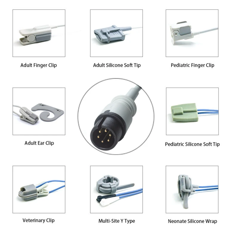 SpO2 Sensor 6 Pin for Anke K0316 Series 3.2M with 6 pin male connector manufactured by Trumor Ltd