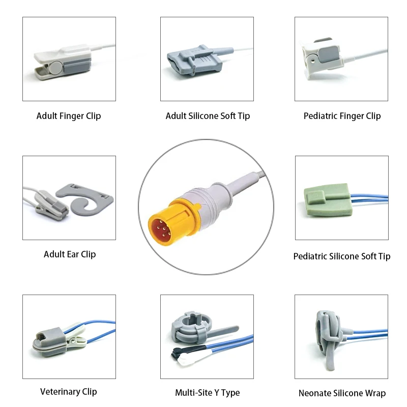 SpO2 Sensor 6 Pin for Contec K0302 Series 3.2M with 6 pin male connector manufactured by Trumor Ltd