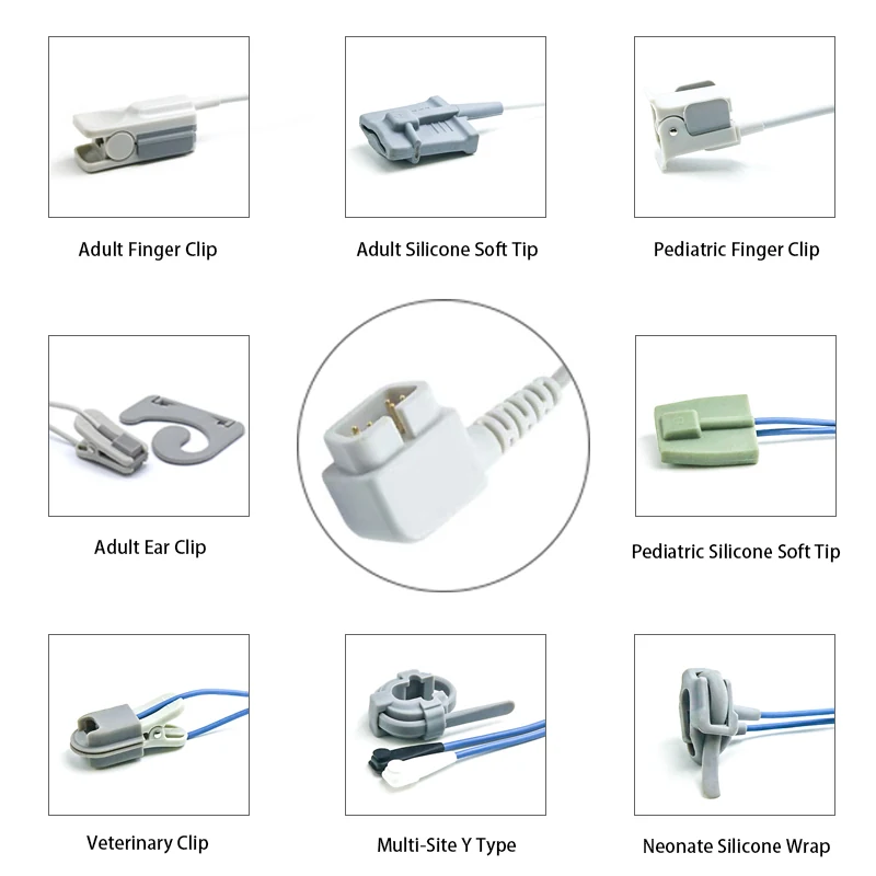 SpO2 Sensor 6 Pin for CSI Criticare K0114 Series 0.9M with 6 pin male connector manufactured by Trumor Ltd