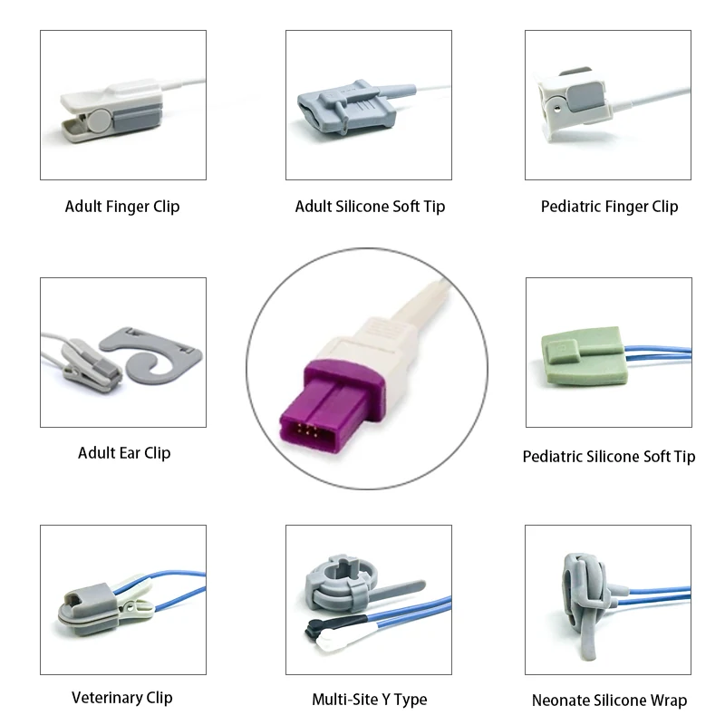 SpO2 Sensor 6 Pin for Lohmeier K0129 Series 3.2M with 6 pin male connector manufactured by Trumor Ltd