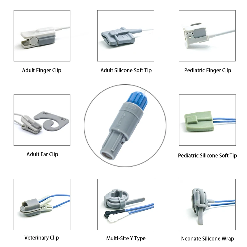SpO2 Sensor 6 Pin for Mindray K0002 Series 3.2M with 6 pin male connector manufactured by Trumor Ltd