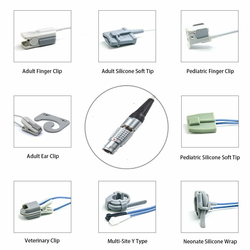 SpO2 Sensor 7 Pin for Critikon K0113 Series 3.2M with 7 pin male connector manufactured by Trumor Ltd