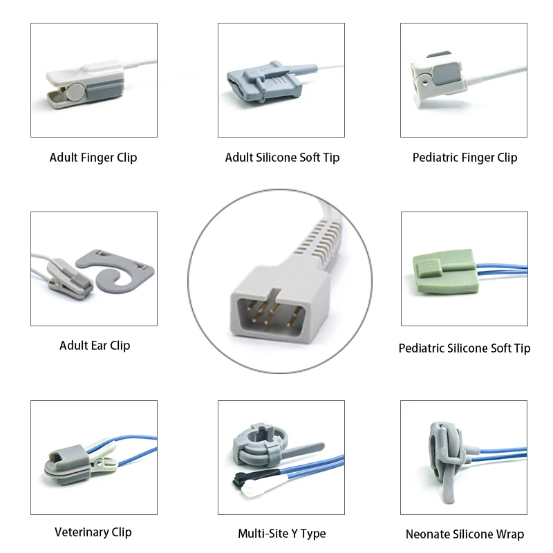 SpO2 Sensor 7 Pin for Nellcor K0145 Series 0.9M with 7 pin male connector manufactured by Trumor Ltd