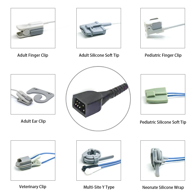 SpO2 Sensor 7 Pin for Ninon K0149 Series 3.2M with 7 pin male connector manufactured by Trumor Ltd