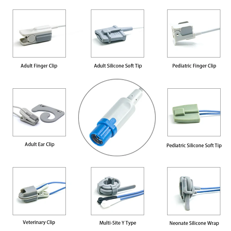 SpO2 Sensor 7 Pin for Siemens Draeger K2159 Series 3.2M with 7 pin male connector manufactured by Trumor Ltd