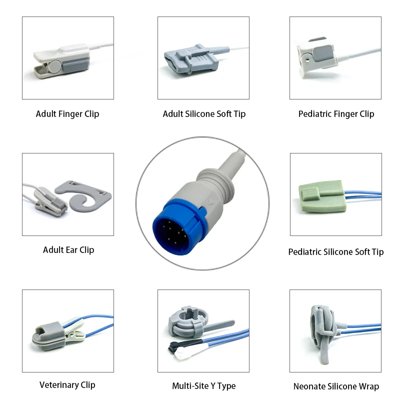 SpO2 Sensor 8 Pin for Creative K0305 Series 3.2M with 8 pin male connector manufactured by Trumor Ltd