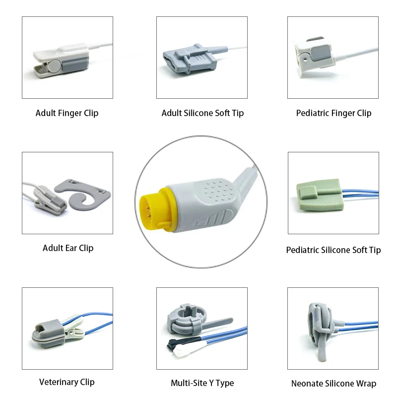 SpO2 Sensor 8 Pin for MEK K0132 Series 3.2M with 8 pin male connector manufactured by Trumor Ltd