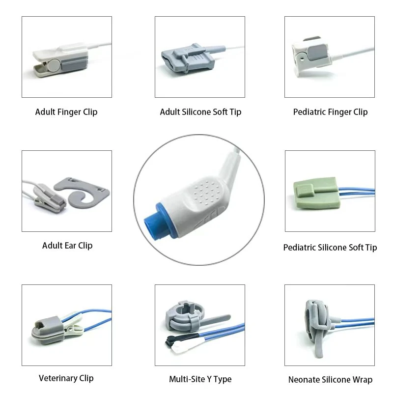 SpO2 Sensor 8 Pin for Mennen K1001 Series 3.2M with 8 pin male connector manufactured by Trumor Ltd