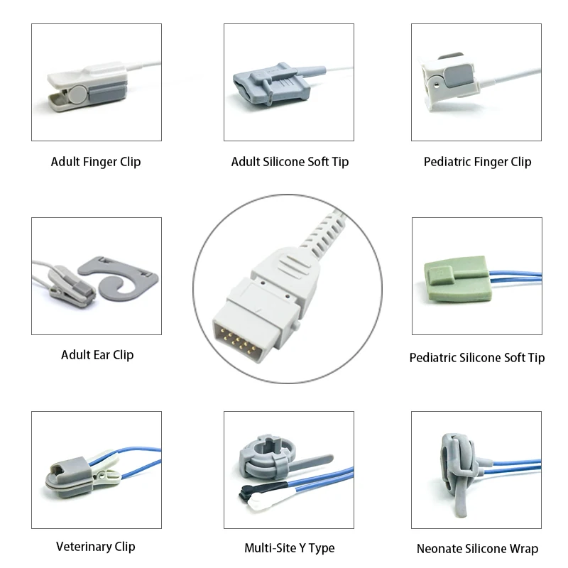 SpO2 Sensor 9 Pin for BCI K0102 Series 0.9M with 9 pin male connector manufactured by Trumor Ltd