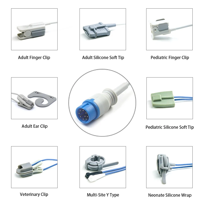 SpO2 Sensor 9 Pin for Biolight K0222 Series 3.2M with 9 pin male connector manufactured by Trumor Ltd