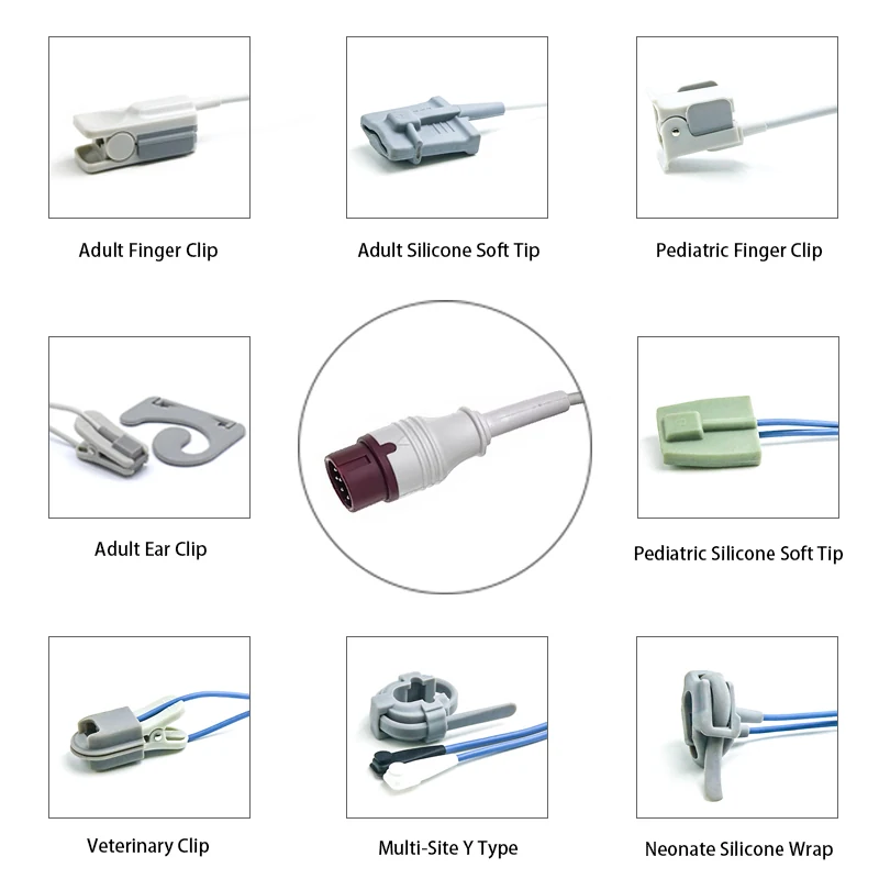 SpO2 Sensor 9 Pin for Biolight K1222 Series 3.2M with 9 pin male connector manufactured by Trumor Ltd