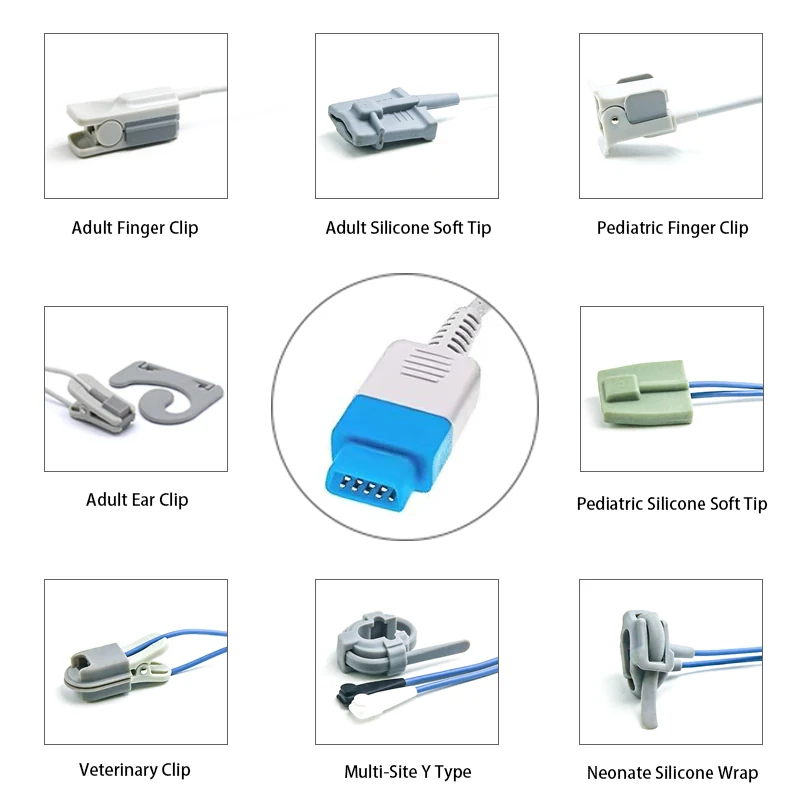 SpO2 Sensor 9 Pin for Datex Ohmeda K0215 Series 3.2M with 9 pin male connector manufactured by Trumor Ltd