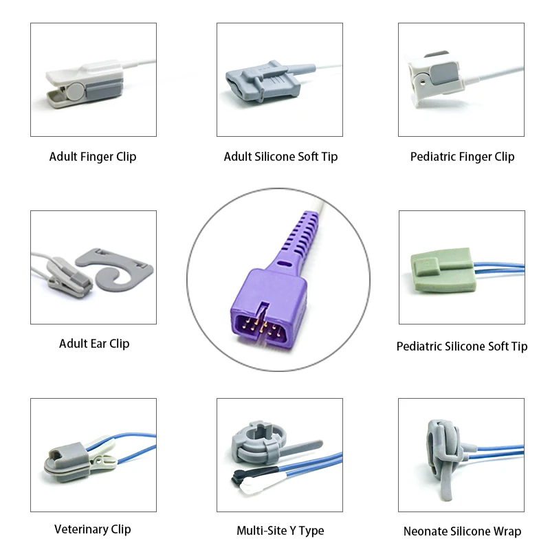 SpO2 Sensor 9 Pin for Nellcor DS-100A K0144 Series 0.9M with 9 pin male connector manufactured by Trumor Ltd