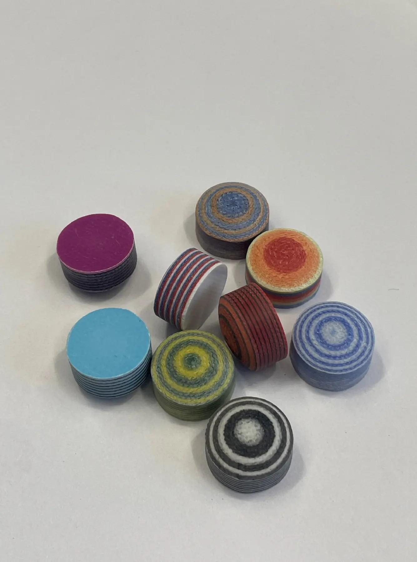 14mm Multi-Layer Rainbow Pool Cue Tip – Medium Hardness, High-Quality Billiard Cue for Chinese Eight Ball & Am, photograph 3
