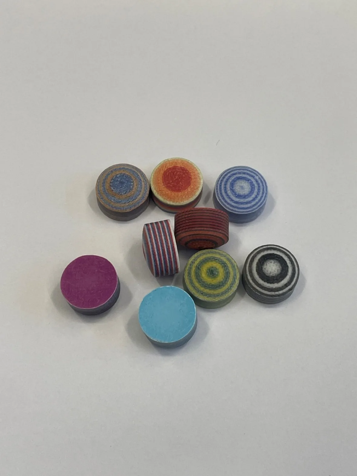 14mm Multi-Layer Rainbow Pool Cue Tip – Medium Hardness, High-Quality Billiard Cue for Chinese Eight Ball & Am, photograph 5