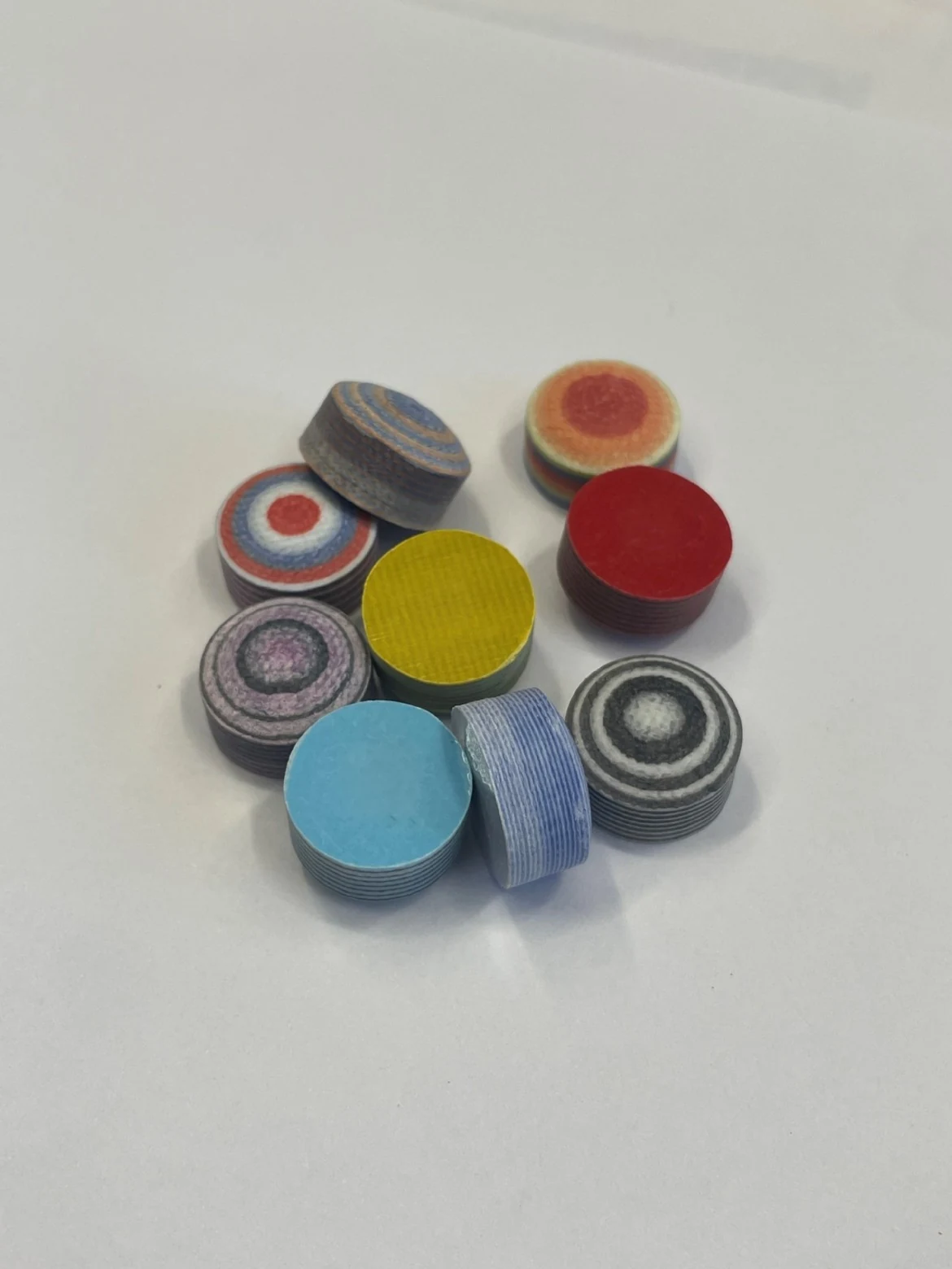 14mm Multi-Layer Rainbow Pool Cue Tip – Medium Hardness, High-Quality Billiard Cue for Chinese Eight Ball & Am, photograph 2