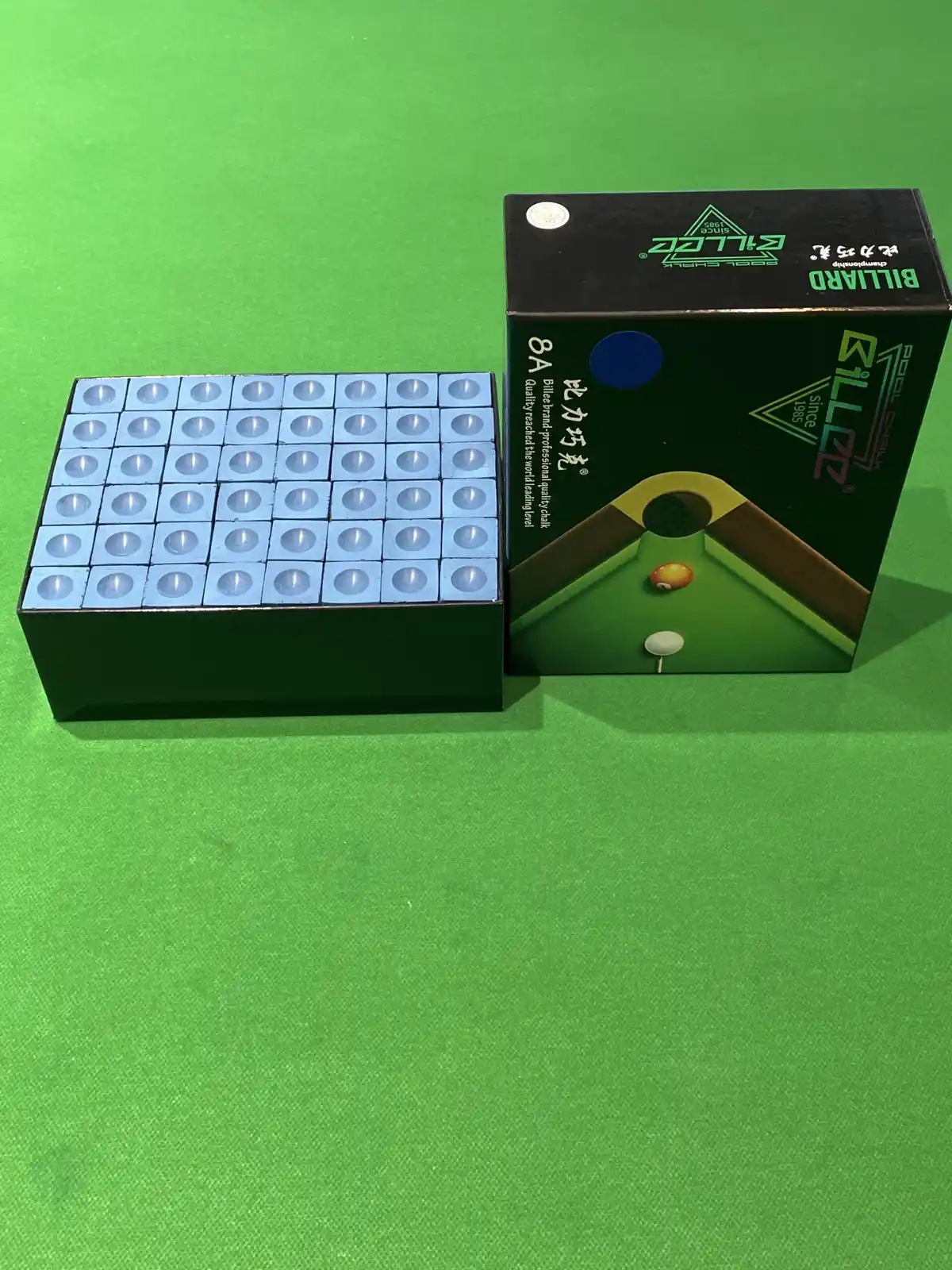 Bili 8A Pool Cue Chalk for Snooker, 8 Ball& 9 Ball Billiards, Premium Cue Tip Chalk Factory Direct, photograph 5